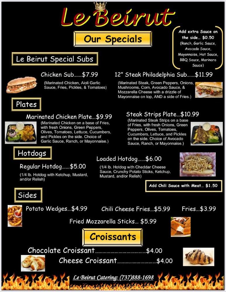 Le Beirut Pizza Menu image 2